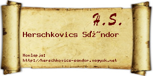 Herschkovics Sándor névjegykártya